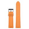 St18.12.12.mb Up Orange (Black Buckle) Padded Smooth Leather Watch Band Strap