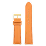 St18.12.12.yg Up Orange (Yellow Gold Buckle) Padded Smooth Leather Watch Band Strap