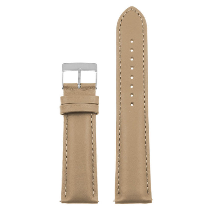 St18.17.17.bs Up Beige (Brushed Silver Buckle) Padded Smooth Leather Watch Band Strap