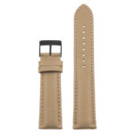 st18.17.17.mb Up Beige Black Buckle Padded Smooth Leather Watch Band Strap