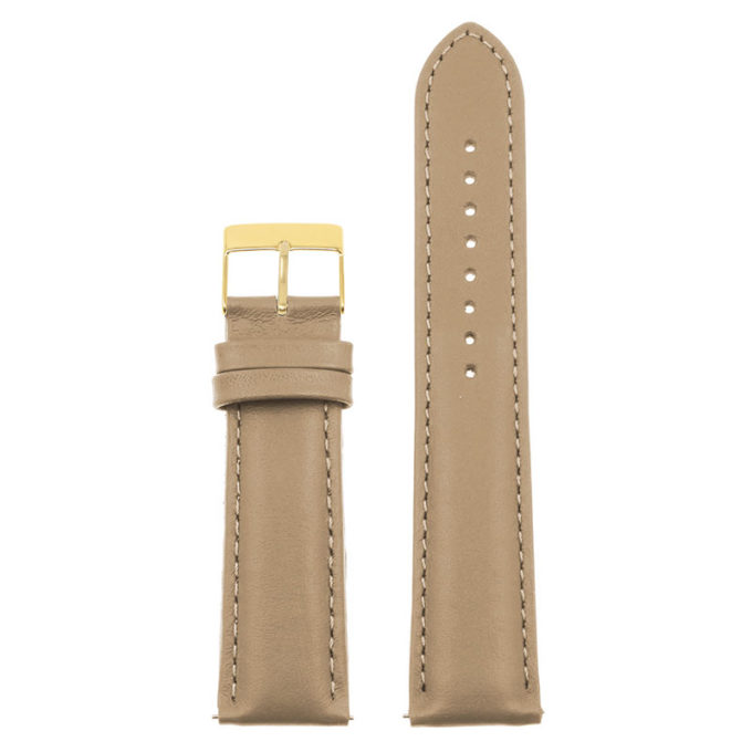 St18.17.17.yg Up Beige (Yellow Gold Buckle) Padded Smooth Leather Watch Band Strap