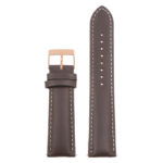 St18.2.22.rg Up Brown & White (Rose Gold Buckle) Padded Smooth Leather Watch Band Strap