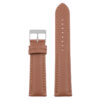 St18.3.3.bs Up Tan (Brushed Silver Buckle) Padded Smooth Leather Watch Band Strap