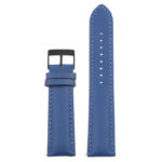 St18.5.5.mb Up Blue (Black Buckle) Padded Smooth Leather Watch Band Strap