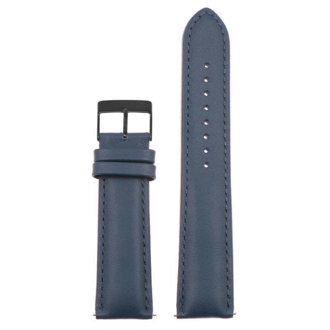 st18.5a.5a.mb Up Dark Blue Black Buckle Padded Smooth Leather Watch Band Strap