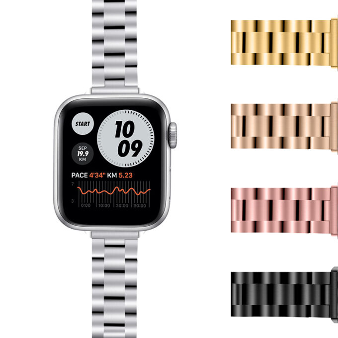 a.m21 Gallery Silver StrapsCo Slim Stainless Steel Band for Apple Watch