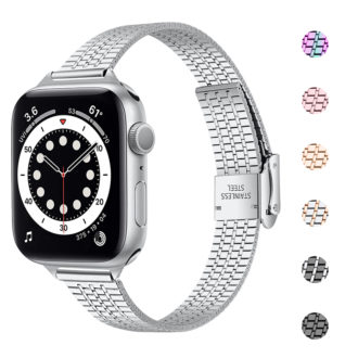 a.m23 Gallery Silver StrapsCo Slim Mesh Band for Apple Watch