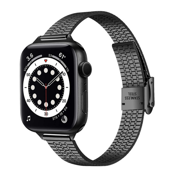 a.m23.mb Main Black StrapsCo Slim Stainless Steel Bracelet for Apple Watch