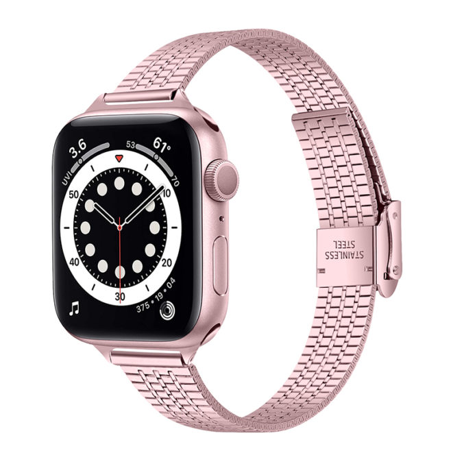 a.m23.pg Main Pink Gold StrapsCo Slim Mesh Band for Apple Watch