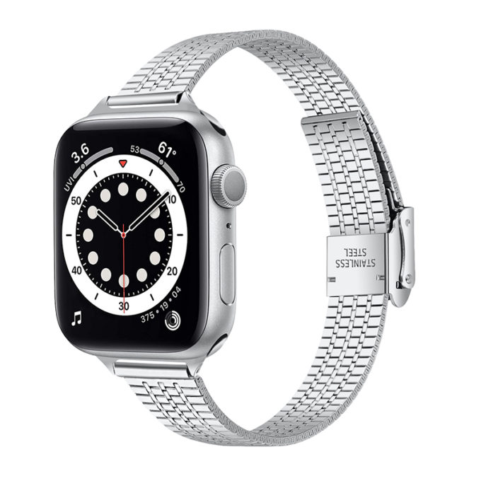 a.m23.ss Main Silver StrapsCo Slim Stainless Steel Bracelet for Apple Watch