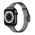 a.m23.ss .mb Main Silver Black StrapsCo Slim Mesh Band for Apple Watch