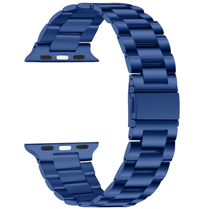 a.m25.5 Back Blue StrapsCo Flat Stainless Steel Band for Apple Watch