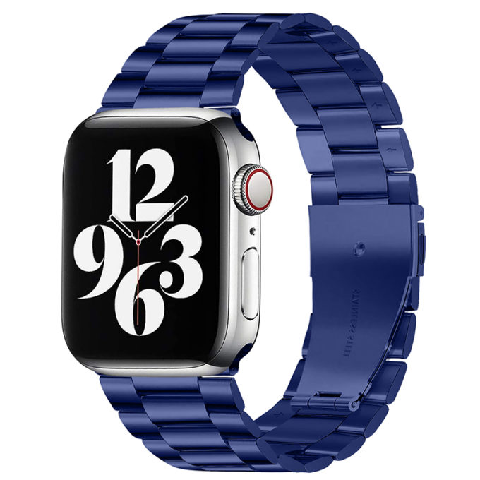 a.m25.5 Main Blue StrapsCo Flat Stainless Steel Band for Apple Watch