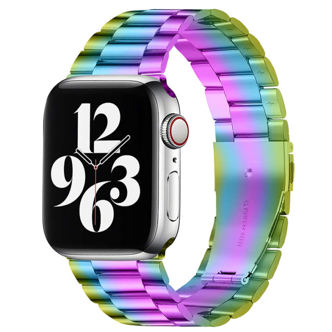 a.m25.abc Main Colorful StrapsCo Flat Stainless Steel Band for Apple Watch