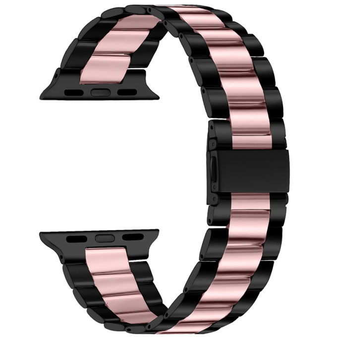 a.m25.mb .13 Back Black Pink StrapsCo Flat Stainless Steel Band for Apple Watch