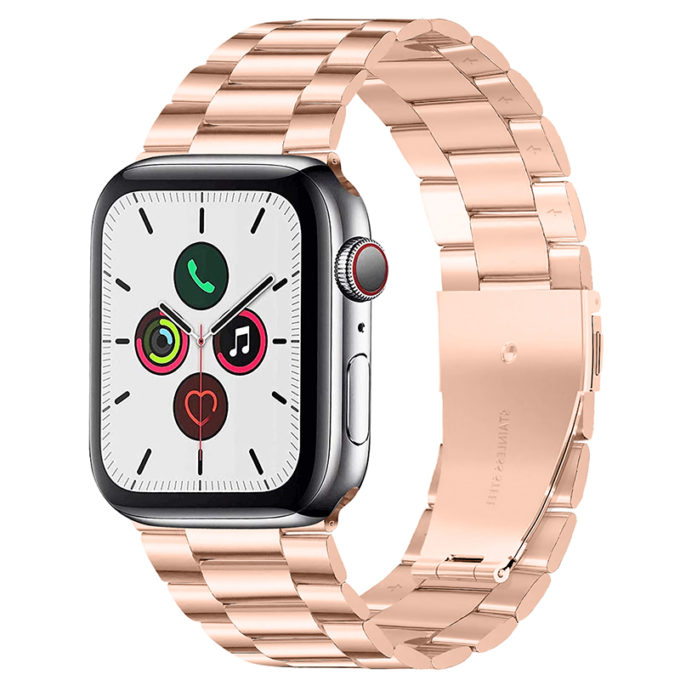 a.m25.rg Main Rose Gold StrapsCo Flat Stainless Steel Band for Apple Watch