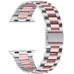 a.m25.ss .13 Back Silver Pink StrapsCo Flat Stainless Steel Band for Apple Watch