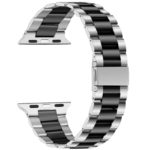 a.m25.ss .mb Back Silver Black StrapsCo Flat Stainless Steel Band for Apple Watch