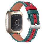 fb.l52.11.6 Back Super Stripe Leather Strap for Fitbit Versa 3Sense Green Red StrapsCo Genuine Leather Watch Band copy