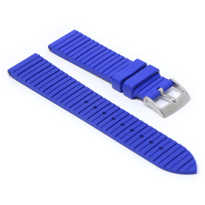 fk9.5 Angle Blue StrapsCo DASSARI Groove Stripe FKM Rubber Sport Strap Watch Band