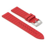 fk9.6 Angle Red StrapsCo DASSARI Groove Stripe FKM Rubber Sport Strap Watch Band