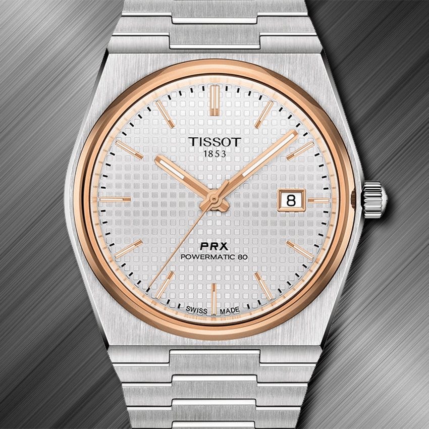 Mens Two Tone Watches Tissot Prx Powermatic 80