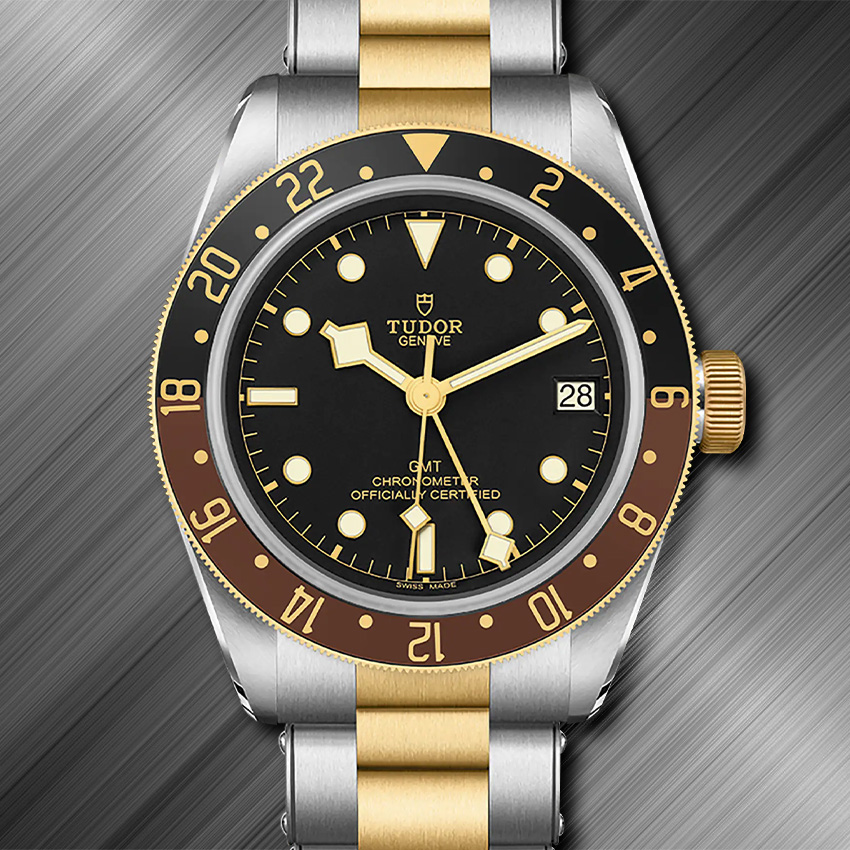 Mens Two Tone Watches Tudor Black Bay Gmt