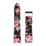 s.l2.1a Up Smooth Leather Strap for Samsung Galaxy Watch 4 Black W Pink Flowers StrapsCo Genuine Leather Watch Band