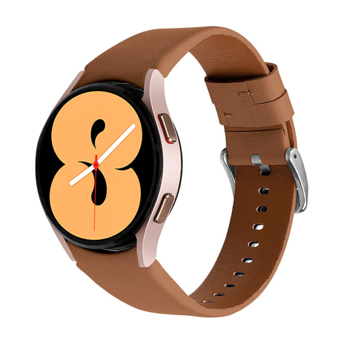 s.l2.2 Main Smooth Leather Strap for Samsung Galaxy Watch 4 Brown StrapsCo Genuine Leather Watch Band