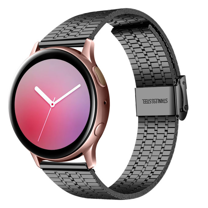 s.m12.mb Main Black StrapsCo Tapered Stainless Steel Strap for Samsung Galaxy Watch 3