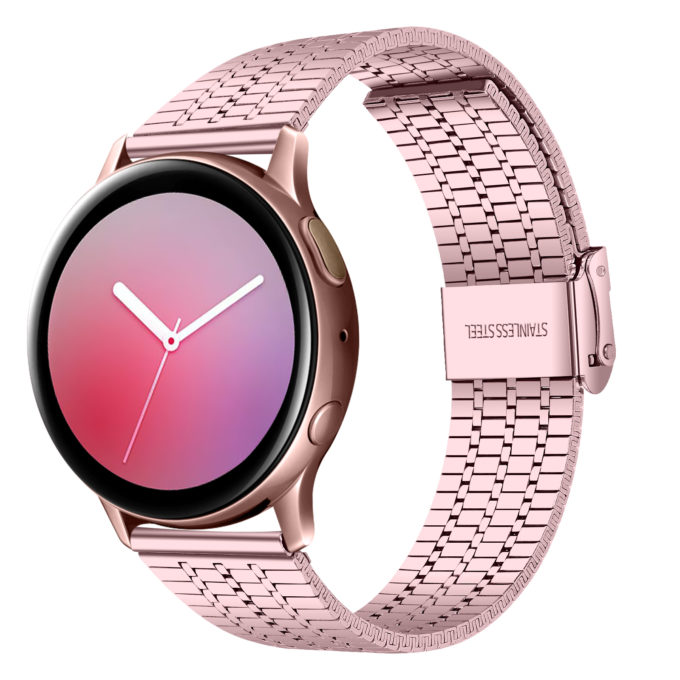 s.m12.pg Main Pink StrapsCo Tapered Stainless Steel Strap for Samsung Galaxy Watch 3