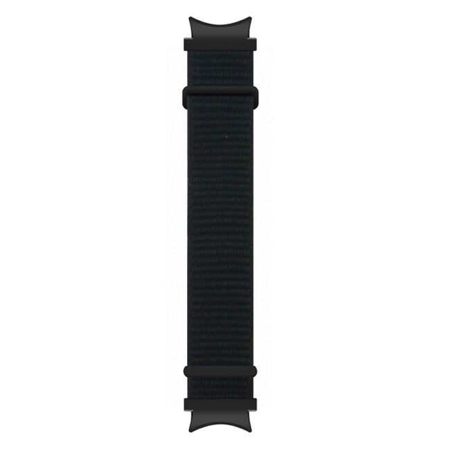 s.ny7 .1 Black Main StrapsCo Hook and Loop Nylon Strap for Samsung Galaxy Watch 4