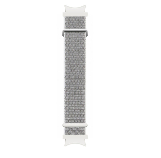 s.ny7 .22a White Dark Grey StrapsCo Hook and Loop Nylon Strap for Samsung Galaxy Watch 4