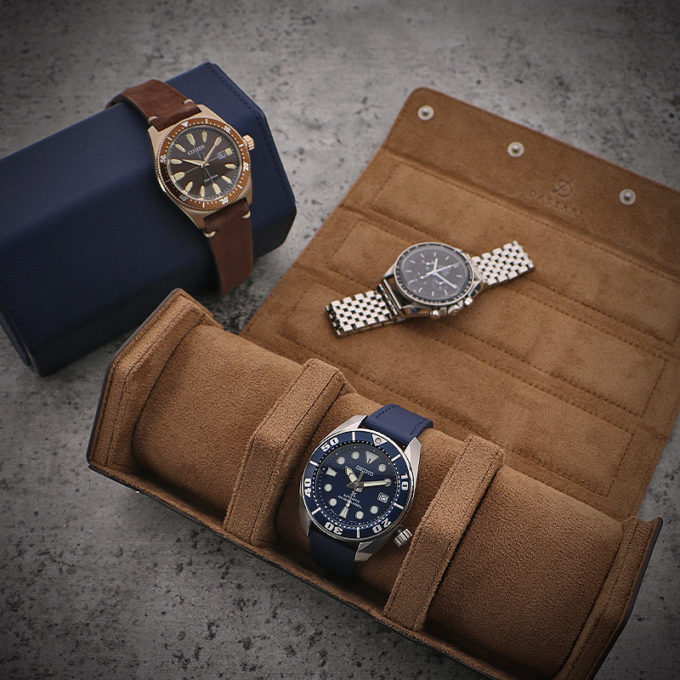 Wr8 CREATIVE StrapsCo DASSARI Premium Saffiano Leather Octo Roll Watch Roll