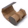 wr8.2.3.yg .2 Open Brown Tan Gold Hardware StrapsCo DASSARI Premium Saffiano Leather Octo Roll Watch Roll