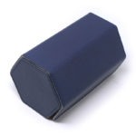 wr8.5.7.ss .2 Closed Blue Grey Silver hardware StrapsCo DASSARI Premium Saffiano Leather Octo Roll Watch Roll
