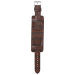 ds23.2 Main Brown StrapsCo DASSARI Vintage Alligator Embossed Leather Cuff Strap