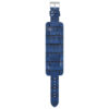 ds23.5 Main Blue StrapsCo DASSARI Vintage Alligator Embossed Leather Cuff Strap