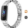 fb.m158 Gallery Silver StrapsCo Slim Stainless Steel Band for Fitbit Luxe Metal Watch Strap