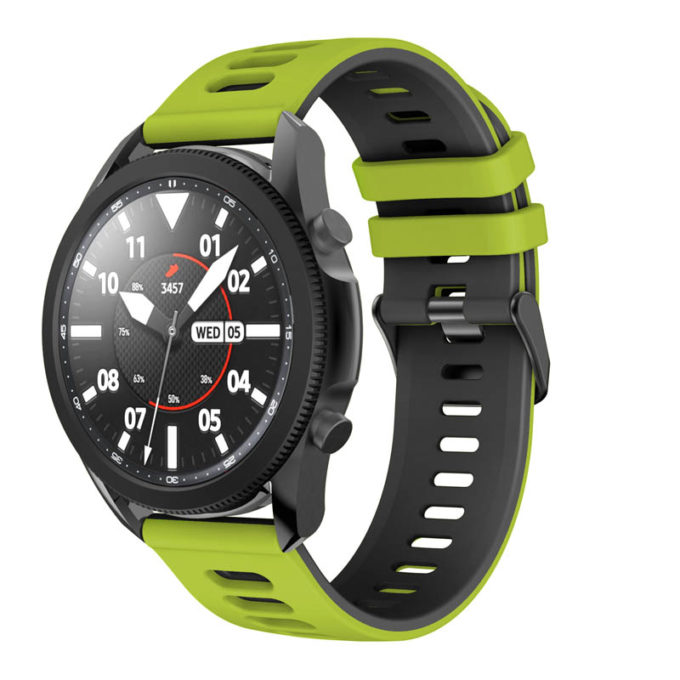 g.r58.11a.1.22 Main Green Black StrapsCo Silicone Band for Garmin Vivoactive 4 Rubber Watch Strap