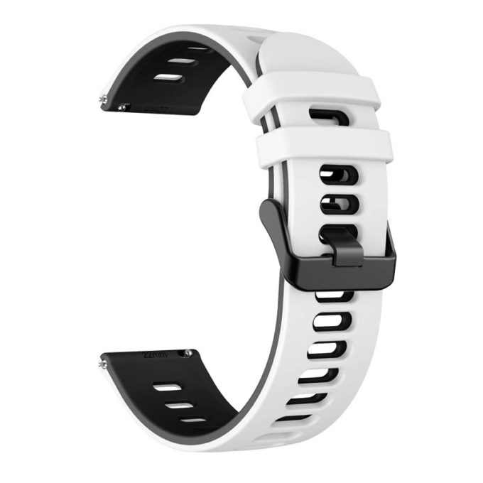 g.r58.22.1.22 Angle White Black StrapsCo Silicone Band for Garmin Vivoactive 4 Rubber Watch Strap