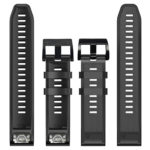 G.r76.1.1 Black & Grey Upright StrapsCo Perorated Rubber Sport Strap For Fenix 6X 6