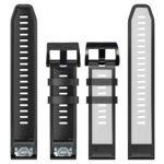 G.r76.1.22 Black & White Upright StrapsCo Perorated Rubber Sport Strap For Fenix 6X 6