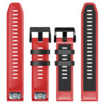 G.r76.1.6 Red & Black Upright StrapsCo Perorated Rubber Sport Strap For Fenix 6X 6