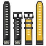 g.r76.10.1 Black Yellow Upright StrapsCo Perorated Rubber Sport Strap for Fenix 6X 6