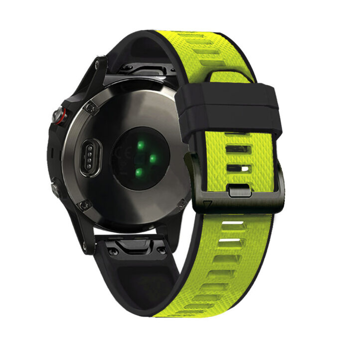 G.r76.11a.1 Black & Lime Main StrapsCo Perorated Rubber Sport Strap For Fenix 6X 6