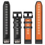 g.r76.12.1 Black Orange Upright StrapsCo Perorated Rubber Sport Strap for Fenix 6X 6