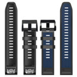 g.r76.5.1 Black Midnight Blue Upright StrapsCo Perorated Rubber Sport Strap for Fenix 6X 6