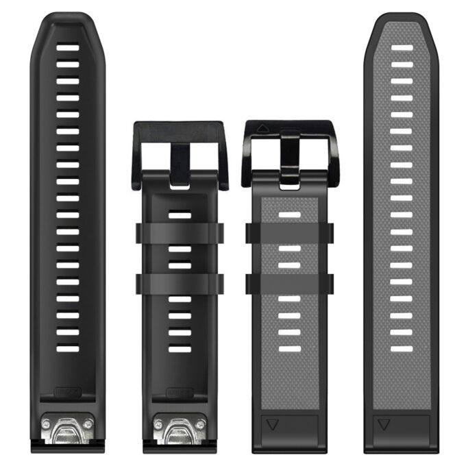 G.r76.7.1 Black & Grey Upright StrapsCo Perorated Rubber Sport Strap For Fenix 6X 6