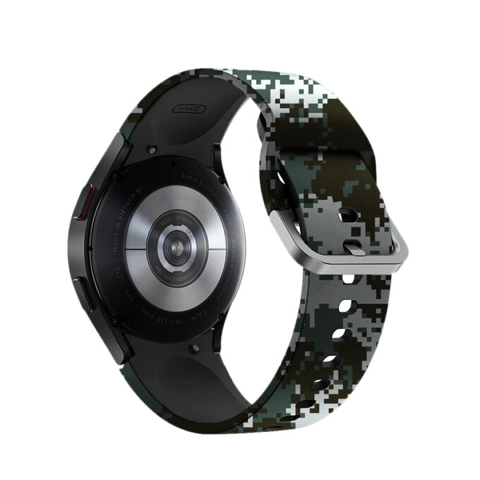 s.r30.f Back Digital Camo StrapsCo Patterned Silicone Strap for Samsung Galaxy Watch 4 Rubber Watch Band